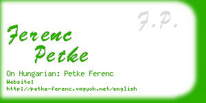 ferenc petke business card